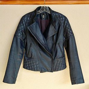 Genuine Leather Quilted Moto Biker Jacket